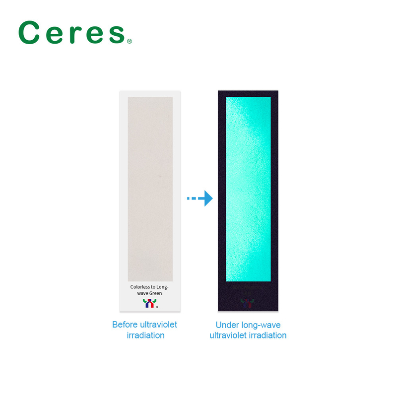 800nm Ceres UV Tinta Invisible Tidak Berwarna Ke Hijau Normal kering