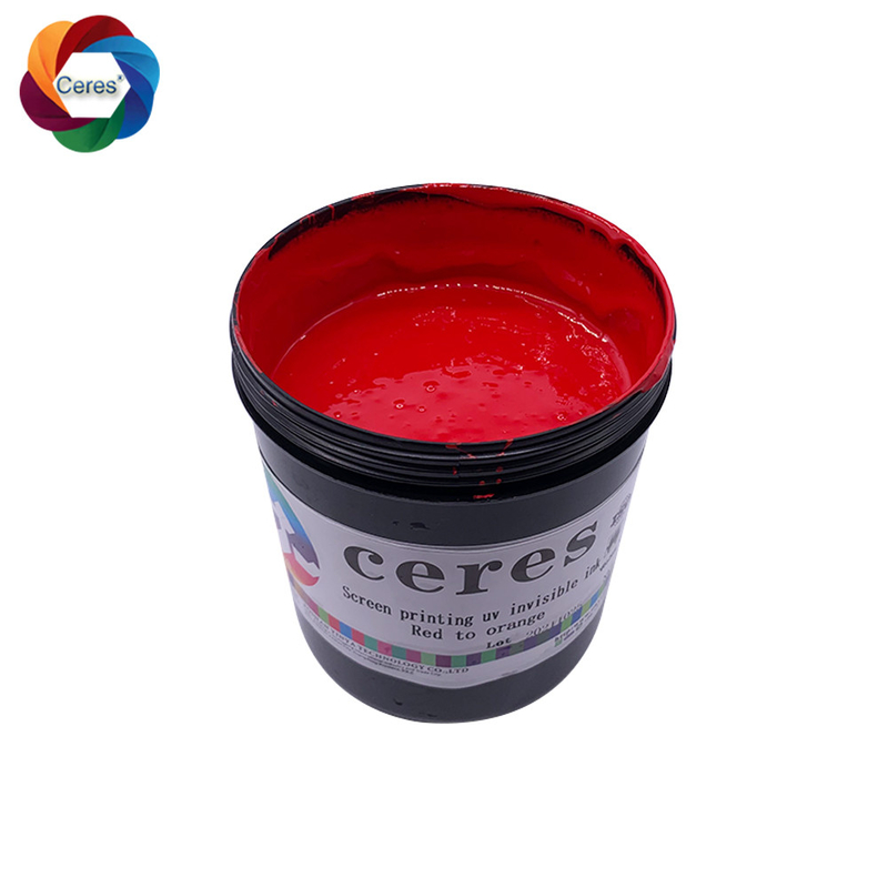 Tinta Cetak Layar Keamanan Merah Ke Oranyeu Warna Cerah