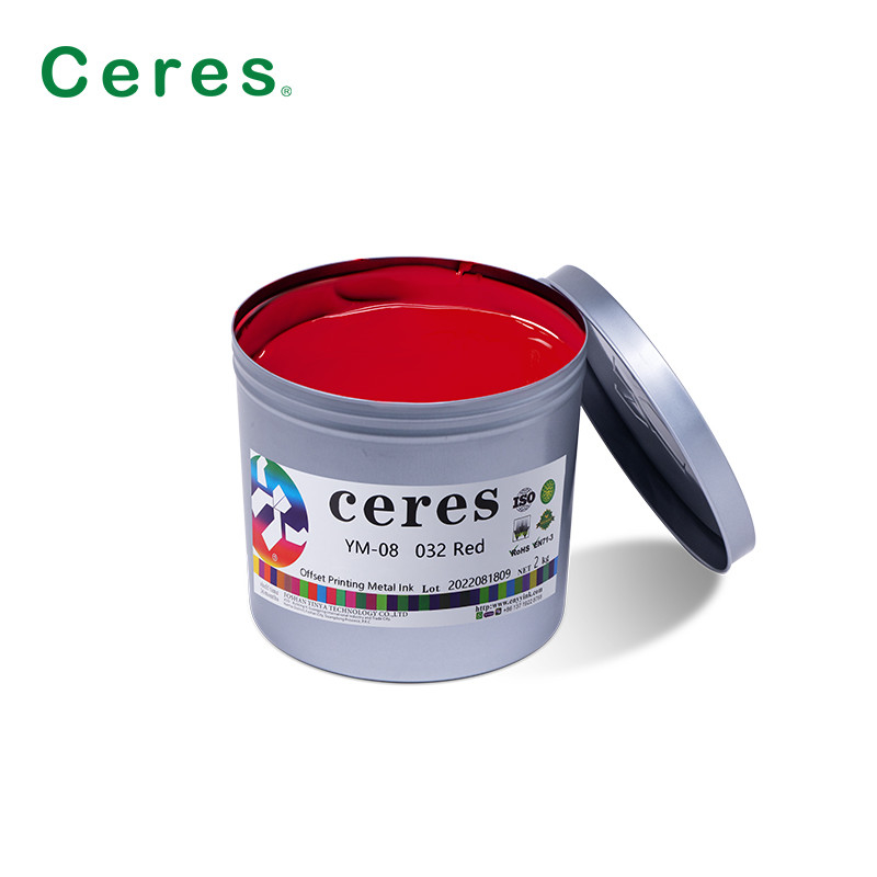 Metal YM-08 Offset Printing Ink Panton 032 Merah Untuk Tiga - Potongan