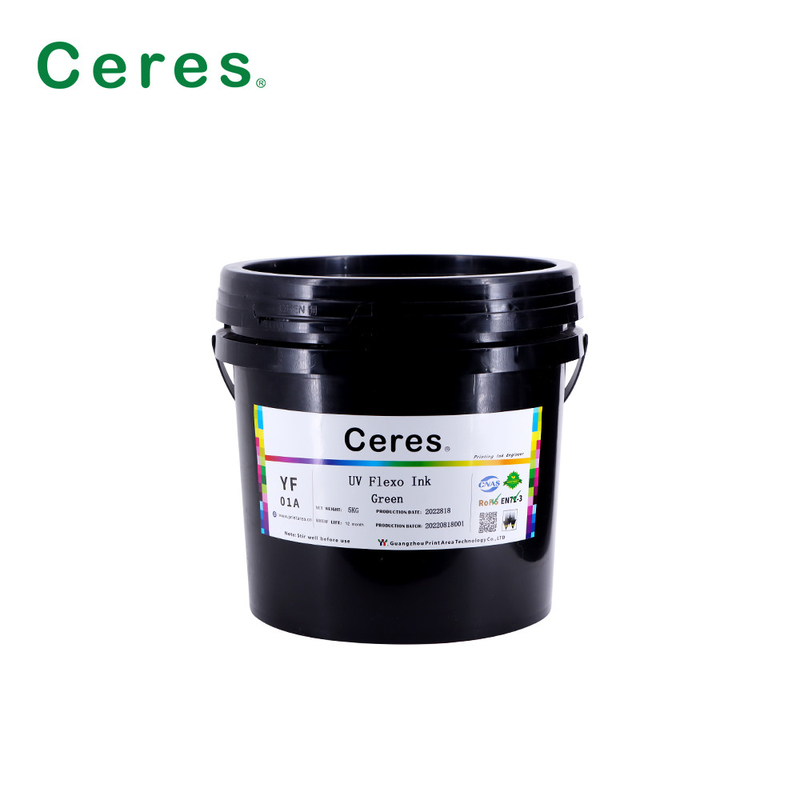 Rohs Green UV Flexo Ink Warna Pantone Untuk Kertas Dan Plastik
