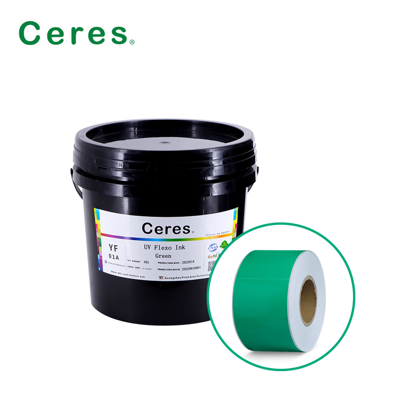 Rohs Green UV Flexo Ink Warna Pantone Untuk Kertas Dan Plastik