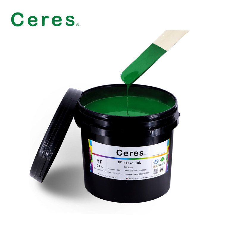 Rohs Green UV Flexo Ink Warna Pantone Untuk Kertas Dan Plastik