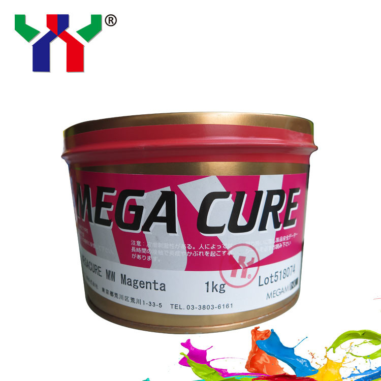 Megami Mega Cure UV Offset Ink CMYK Tinta Pengeringan Cepat Untuk Pencetakan Plastik