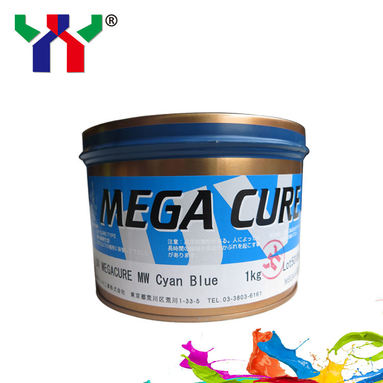 Megami Mega Cure UV Offset Ink CMYK Tinta Pengeringan Cepat Untuk Pencetakan Plastik