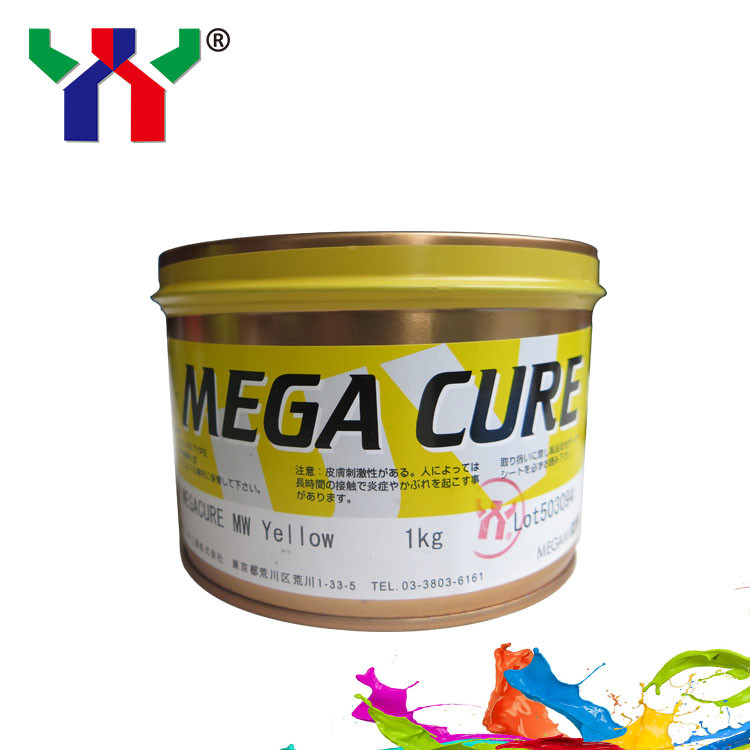 Megami Mega Cure UV Offset Ink CMYK Tinta Pengeringan Cepat Untuk Pencetakan Plastik