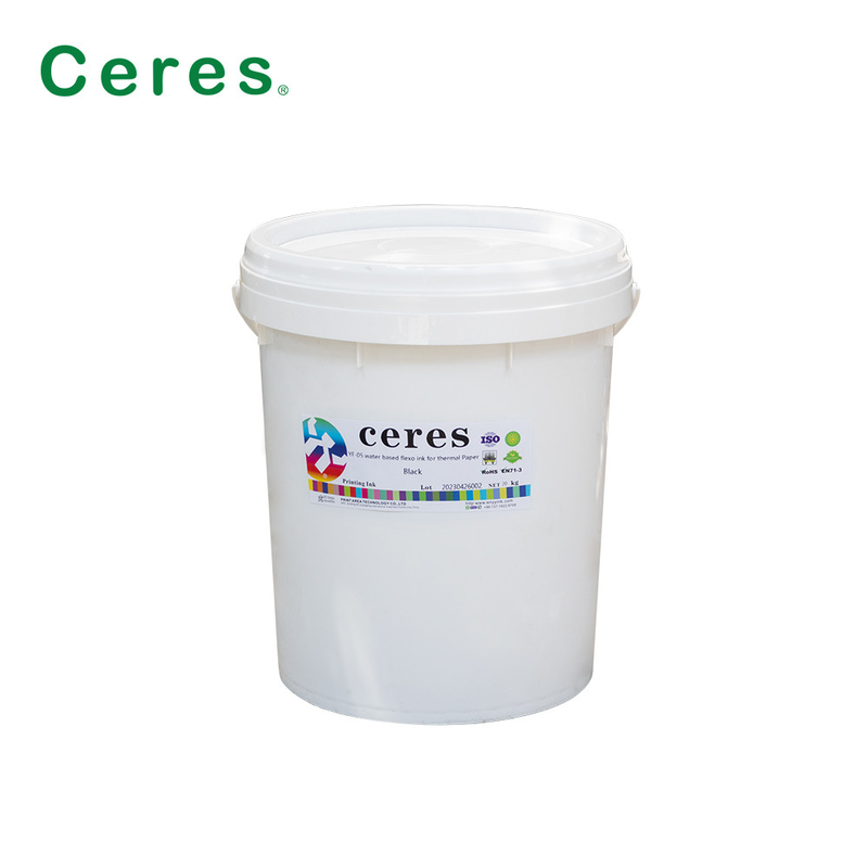 Tinta Fleox Berbasis Air dengan Densitas Warna Tinggi 20 Kg / Barel Untuk Kertas Termal