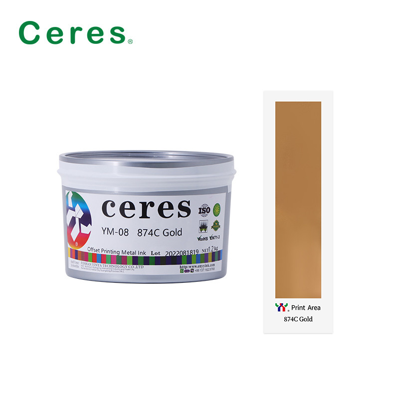 Emas Offset Cetak Tinta Panjang Bertahan ramah lingkungan Tinta Logam Untuk 3 Piece Can