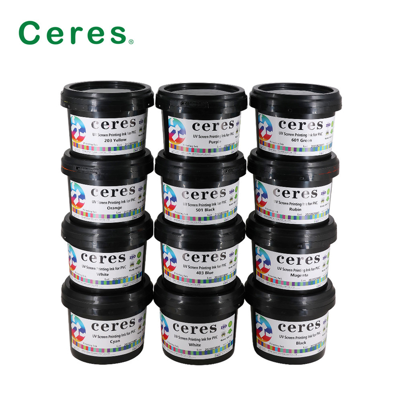 Ketahanan air Tinta cetak layar UV Untuk botol PE Kehalusan 2-3um CMYK Warna Panton