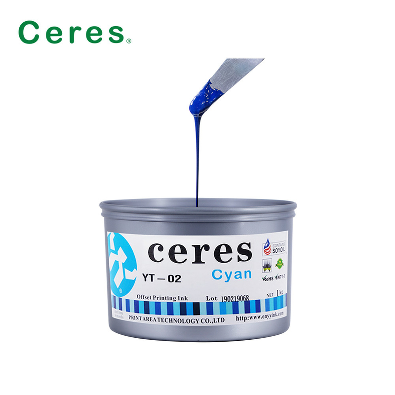 Warna terang Offset Printing Ink Paper High Gloss Cmyk Inks Magenta