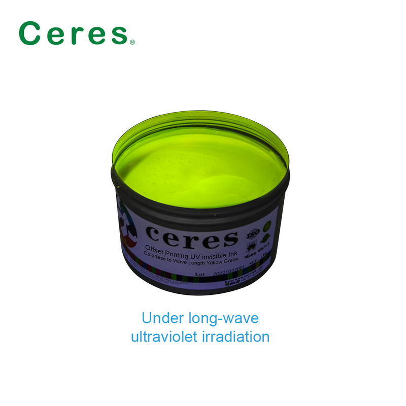 Offset / Screen / Flexo Printing Keamanan UV Invisible Ink Untuk Dokumen Kuning Hijau Warna