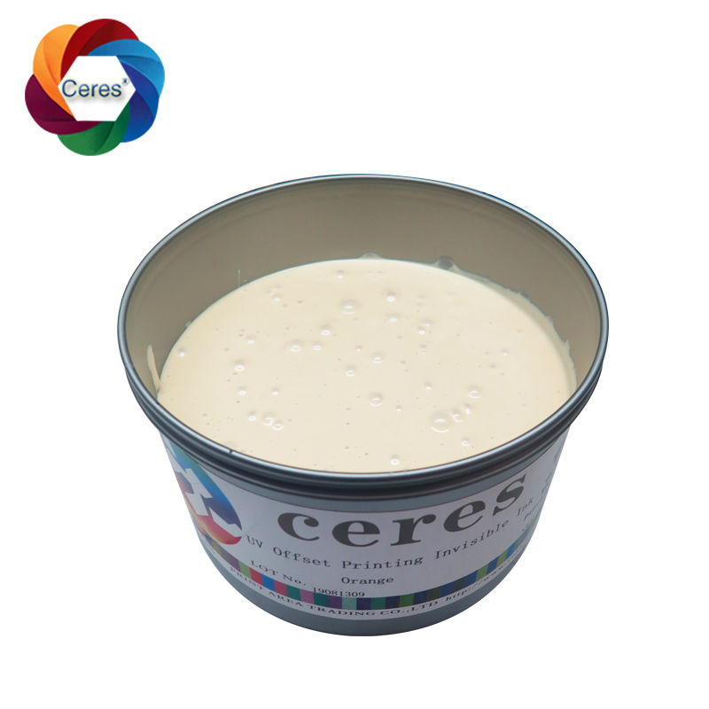 Tinta Keamanan Tak Kasat Mata UV untuk Sablon Warna Tak Berwarna ke Oranye