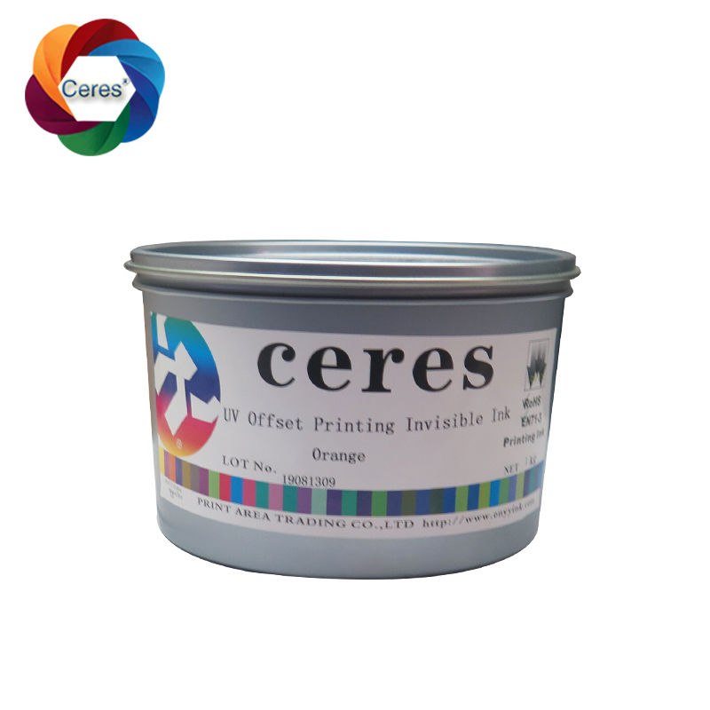Tinta Keamanan Tak Kasat Mata UV untuk Sablon Warna Tak Berwarna ke Oranye