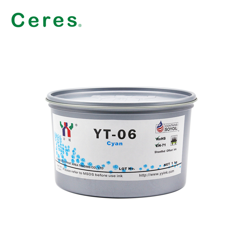 Ceres YT-06 Solvent Based Offset Printing Ink for Melamine dengan paket 1KG/CAN dan kualitas A+ Grade