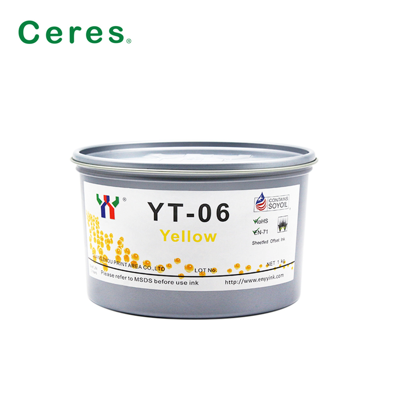 Ceres YT-06 Solvent Based Offset Printing Ink for Melamine dengan paket 1KG/CAN dan kualitas A+ Grade