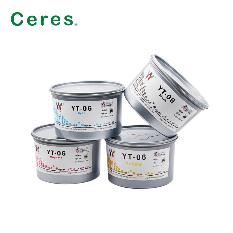 Ceres YT-06 Solvent Based Offset Printing Ink for Melamine dengan paket 1KG/CAN dan kualitas A+ Grade