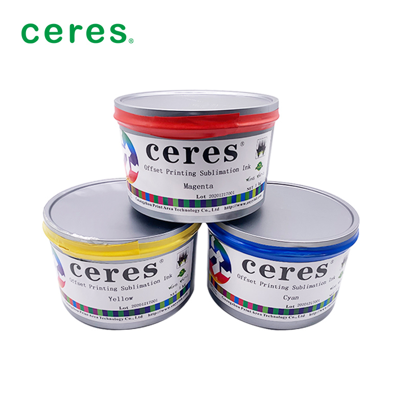 Tinta Sublimasi Magenta untuk Percetakan Offset dengan suhu transfer 180-220 derajat dan berat kertas 70-110 gram untuk perbedaan warna kecil