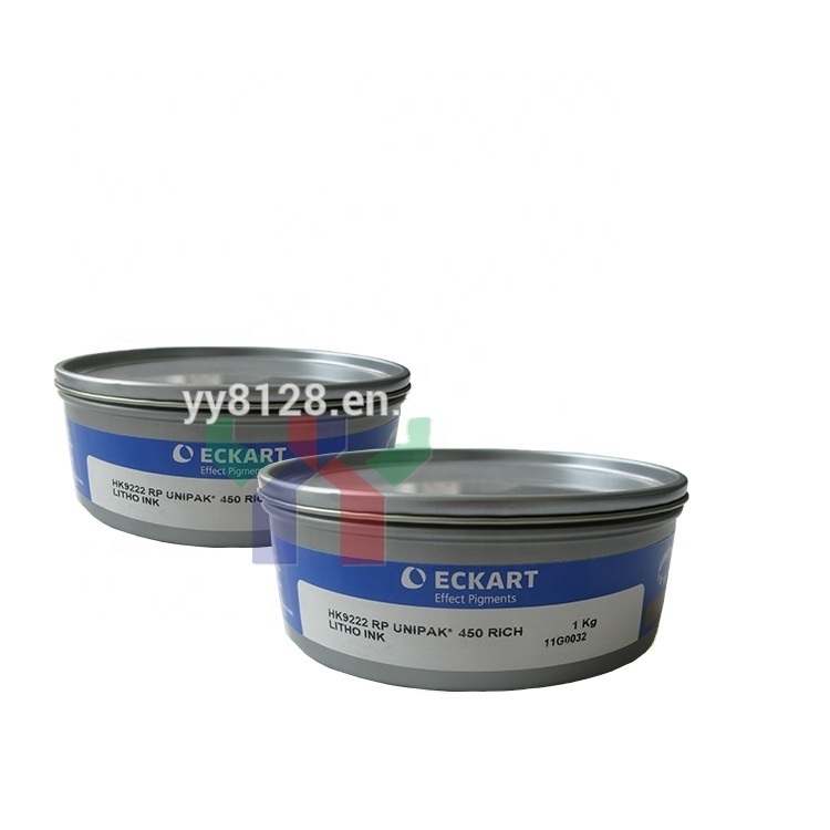 Tinta Cetak Offset Emas dan Perak Eckart 9222 Biru Keemasan, 9224 Merah Keemasan, 9310 Perak untuk Kemasan Dekoratif