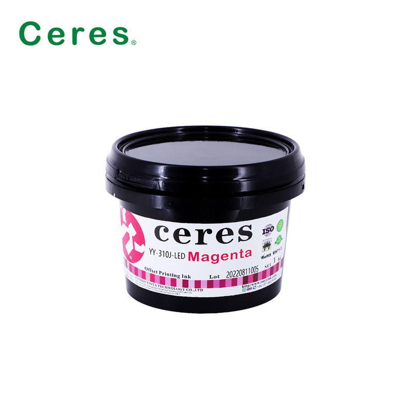 Ceres YY-310 UV LED Offset Ink dengan Ketebalan 100 ~ 150um dan Warna Pantone CMYK untuk Pencetakan Berkualitas Tinggi