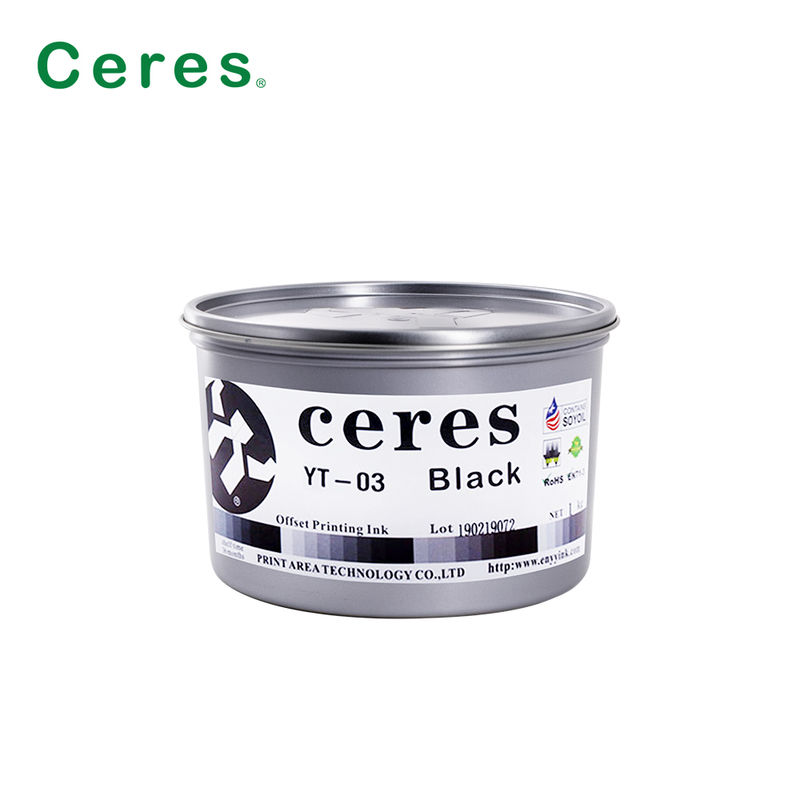 Tinta Cetak Offset Berbasis Pelarut YT-03 CMYK Sesuai EN71-3 Ramah Lingkungan untuk Pencetakan Berkualitas Tinggi