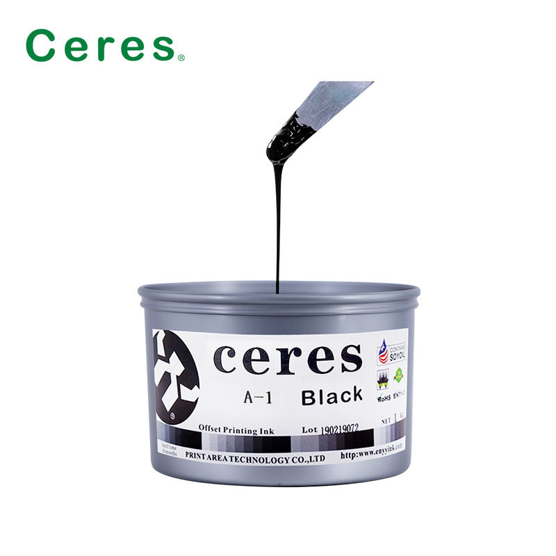Tinta Cetak Offset Kedelai Kepadatan Warna Tinggi Kilap Tinggi dengan Garansi 24 Bulan untuk Kertas Apapun