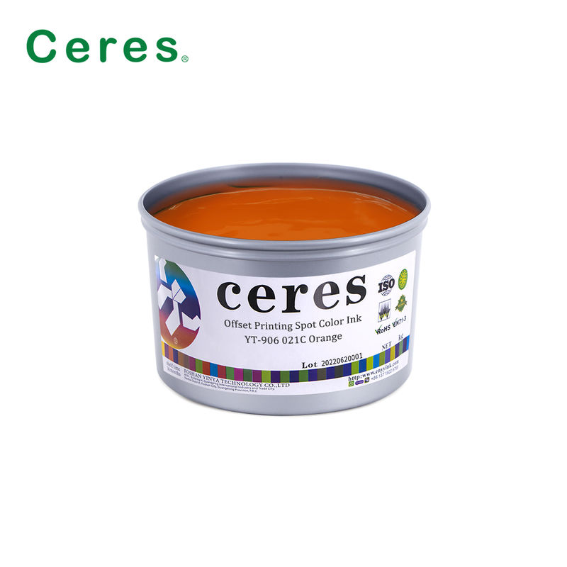 Cepat Kering YT-905 Pantone Merah Panas Spot Warna Offset Printing Ink dengan Opacity Tinggi