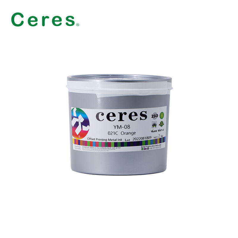 UV Curing Orange Offset Printing Ink untuk Kotak Kosmetik YM-08 021C Metal Printing Ink