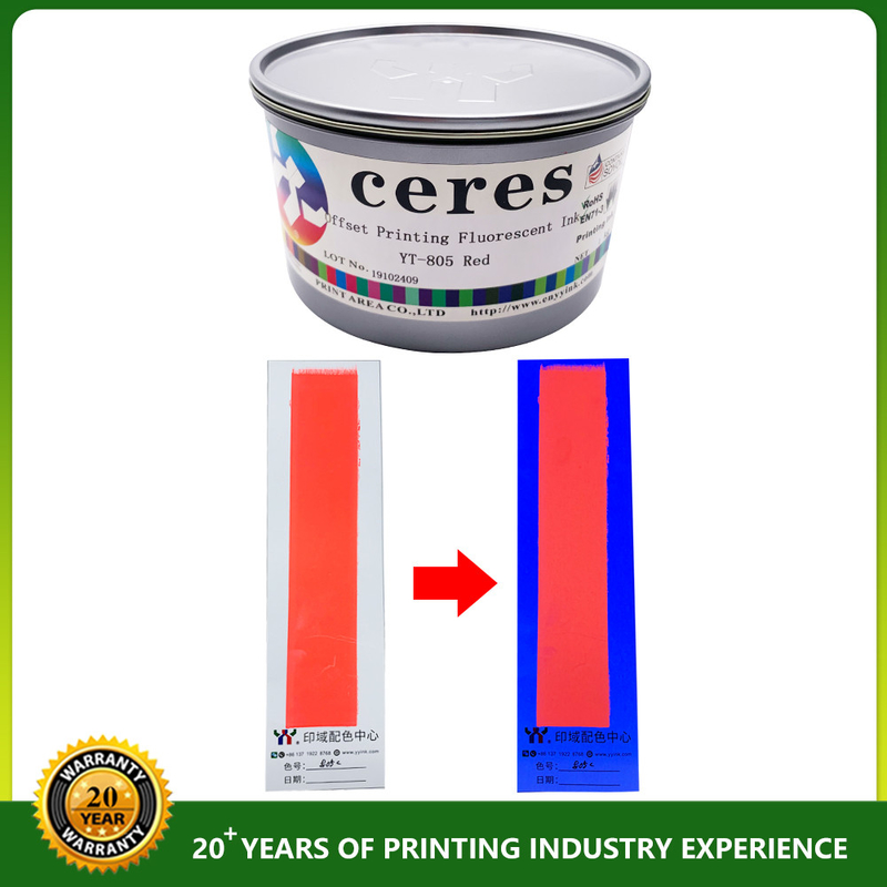 Offset UV Fluorescent Ink 1kg Can Normal Dry Eco Solvent Ink Paper Cardboard