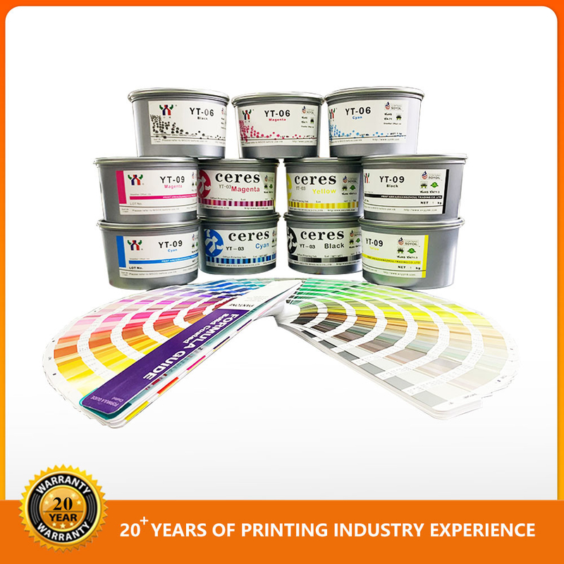 Warna terang Offset Printing Ink Paper High Gloss Cmyk Inks Magenta