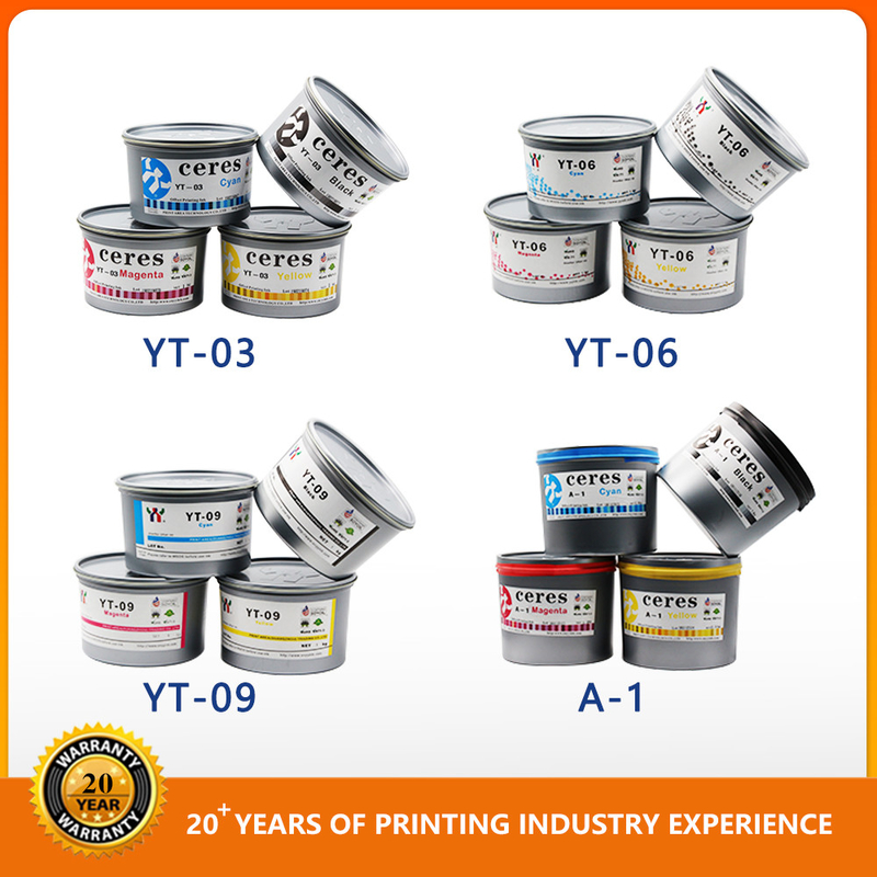 Warna terang Offset Printing Ink Paper High Gloss Cmyk Inks Magenta