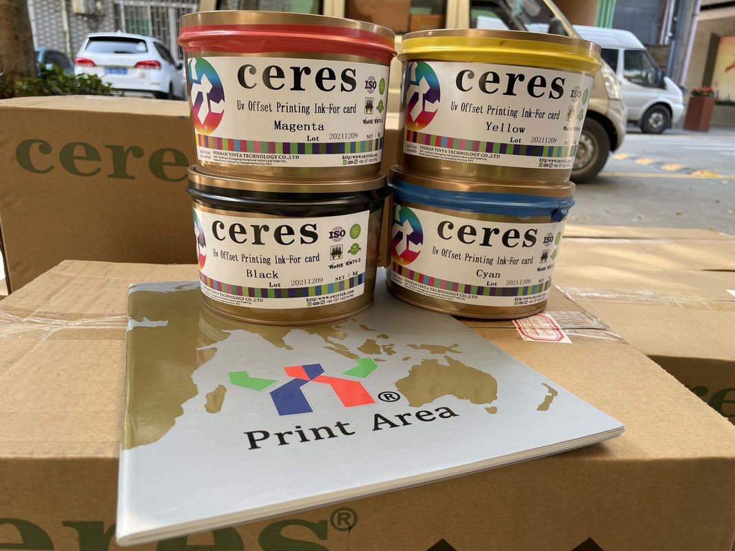 1kg Kaleng Tinta Pengeringan Cepat Untuk Plastik CMYK Kartu Bank Tinta Berbasis Pelarut