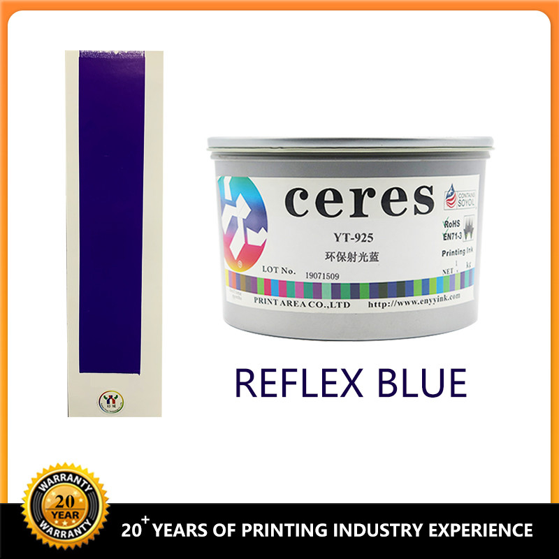 1 Kg Can UV Offset Printing Ink CMYK Reflex Blue Spot Color Ink Solvent Based