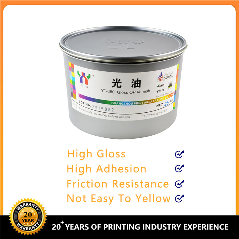 Percetakan Offset Bebas Alkohol Bahan Kimia Glossy Op Varnish Bau Rendah Jelas Matt Varnish