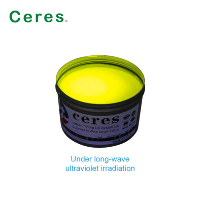 Pencetakan Offset UV Tinta Invisible Tidak Berwarna Ke Kuning Normal kering