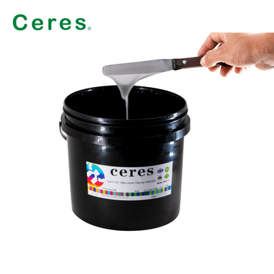 Gloss tinggi tahan goresan UV Screen Printing Varnish Konsentrasi tinggi